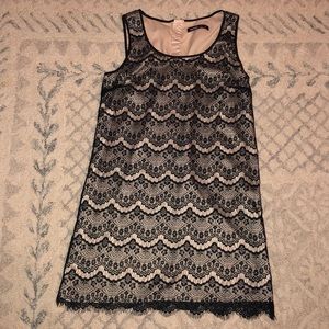 Black and Tan short lace dress